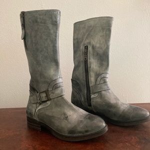 Roan leather blue grey boot